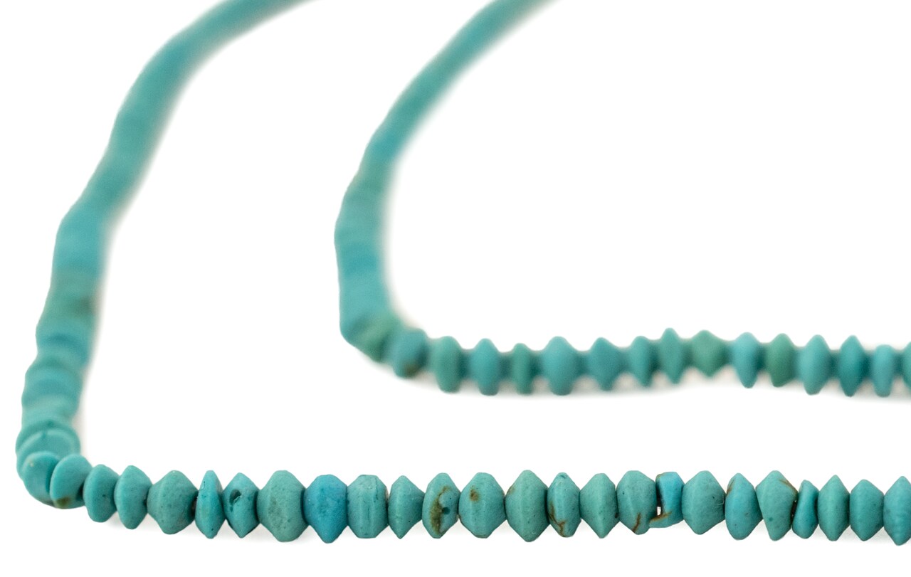 The Bead Chest Teal Afghan Stone Saucer Heishi Beads: 2mm Jewelry Crafting Supply | Full Strand